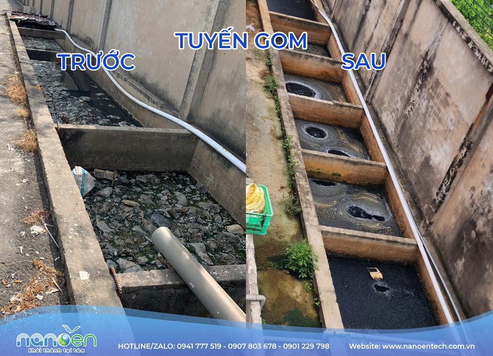 Cải tạo tuyến gom nước thải thủy sản trước và sau – Nanoen