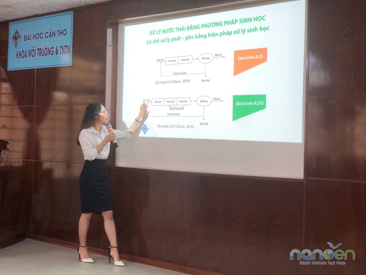 Trưởng Bộ Phận Thiết Kế Nanoen – Kỹ sư Lê Anh Thư chia sẻ nhiều kiến thức bổ ích về các phương pháp sinh học trong xử lý nước thải