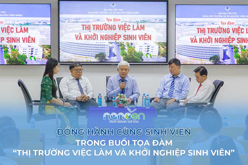 Nanoen chia sẻ hành trình khởi nghiệp trong lĩnh vực môi trường tại tọa đàm “Thị trường việc làm và khởi nghiệp sinh viên” do Khoa Môi trường & Tài nguyên Thiên nhiên – Đại học Cần Thơ tổ chức, góp phần định hướng nghề nghiệp và truyền cảm hứng cho thế hệ trẻ.