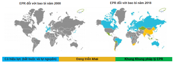 Sự phát triển cơ chế EPR đối với bao bì trên thế giới