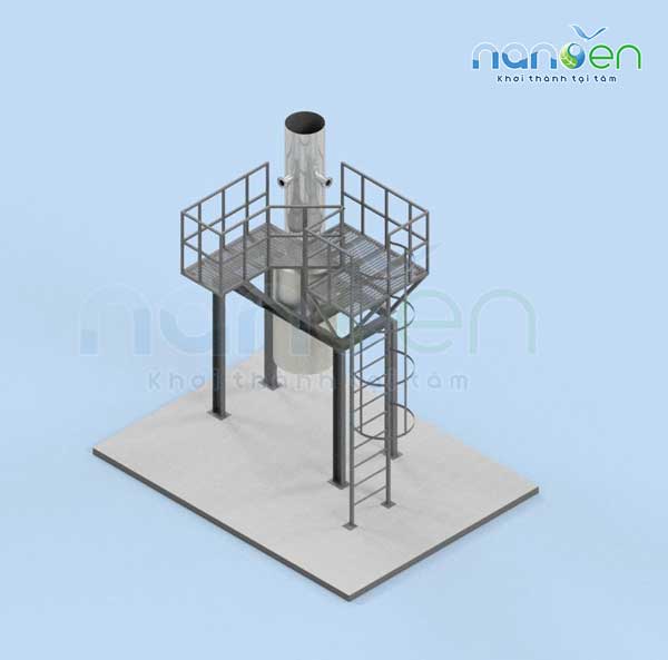 Sàn thao tác đối với dạng ống khói dọc (ống khói thẳng)