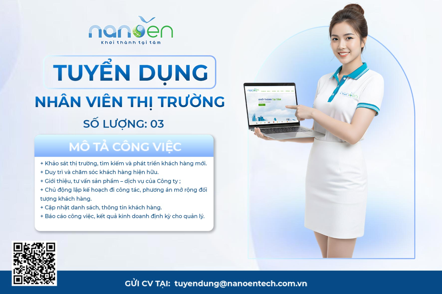 Nanoen tuyển dụng nhân viên thị trường