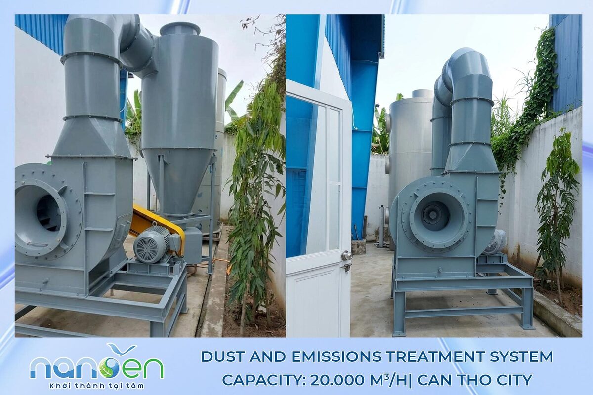 Dust and emissions treatment system of veterinary drug animal feed manufacturer in Can Tho City