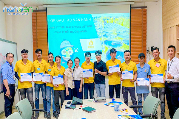 Training course on operating the wastewater treatment system at the enterprise - Apache Shoes Vietnam Co., Ltd